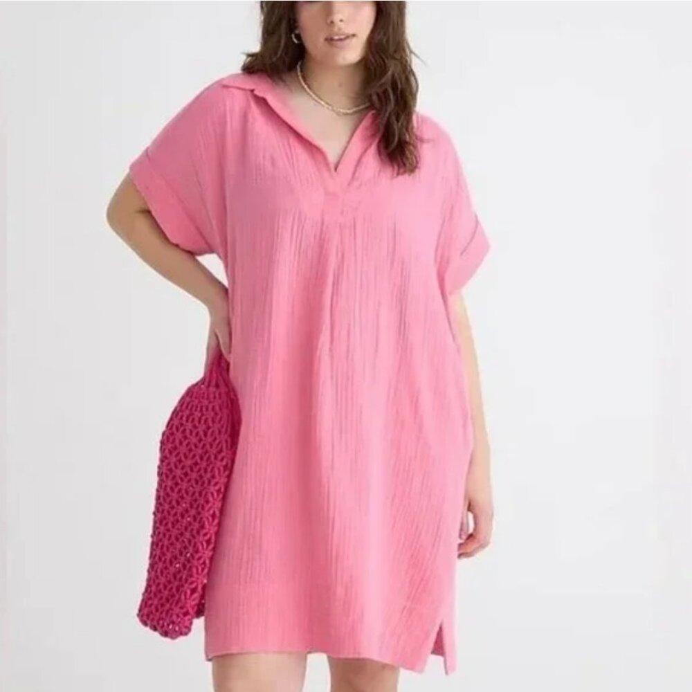 J. Crew V-Neck Shirtdress in Soft Gauze